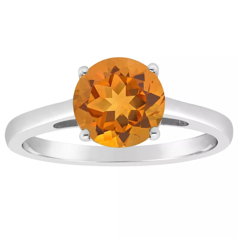 Alyson Layne 14k Gold Round Citrine Solitaire Ring, Women's, Size: 7, 14k White Gold Product Image