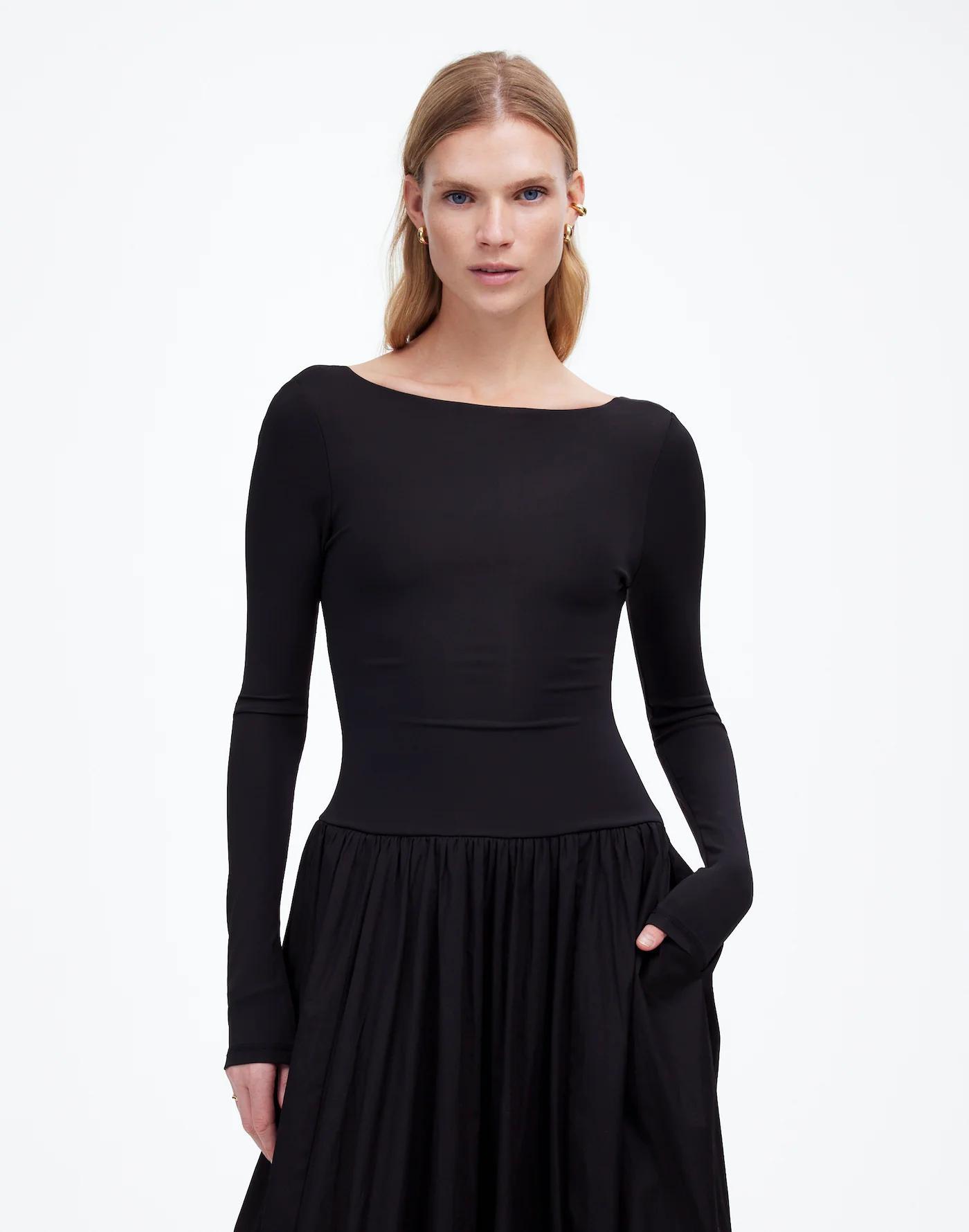 Bubble-Hem Midi Dress Product Image