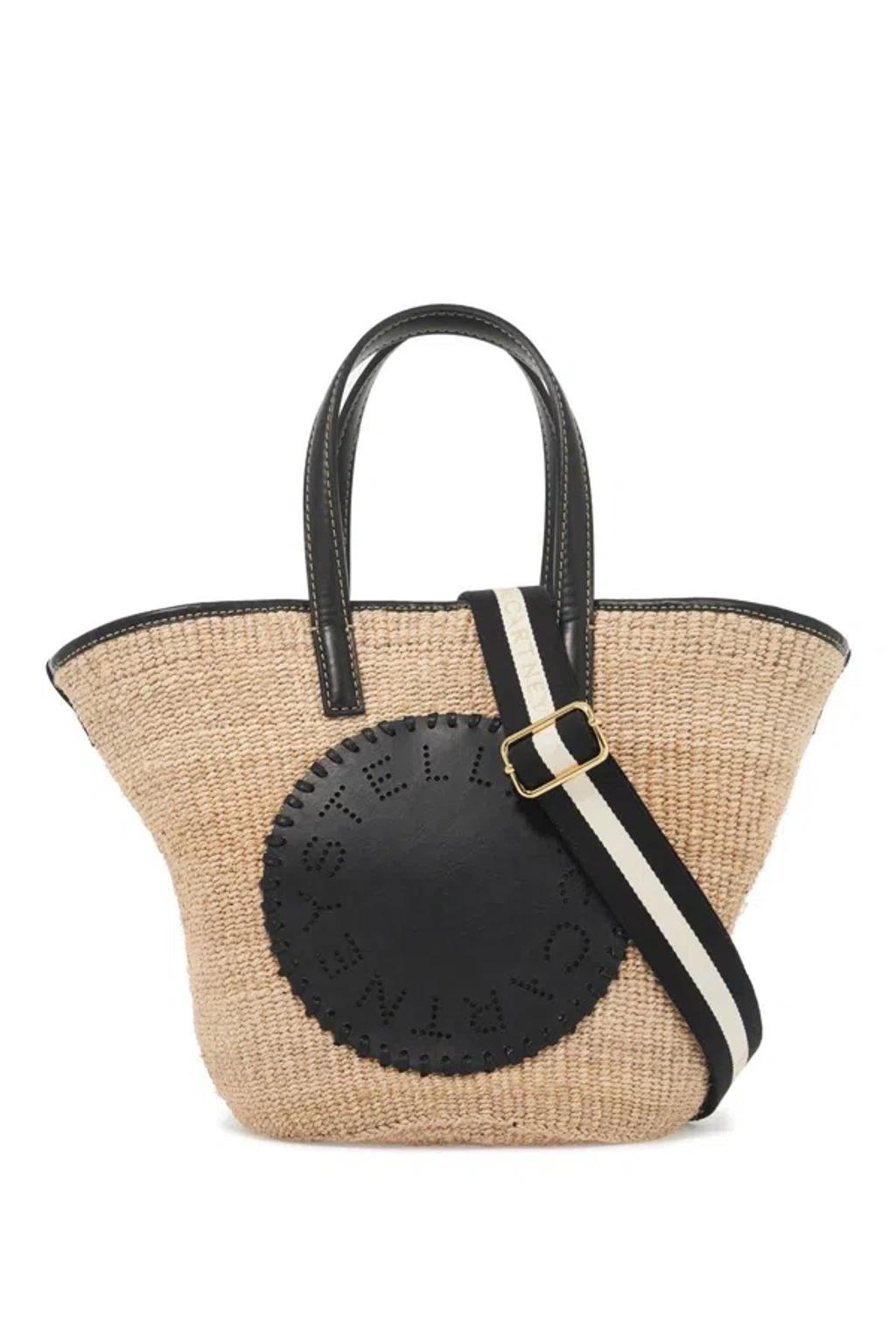 Raffia Shoulder Bag With Logo. In Beige Product Image