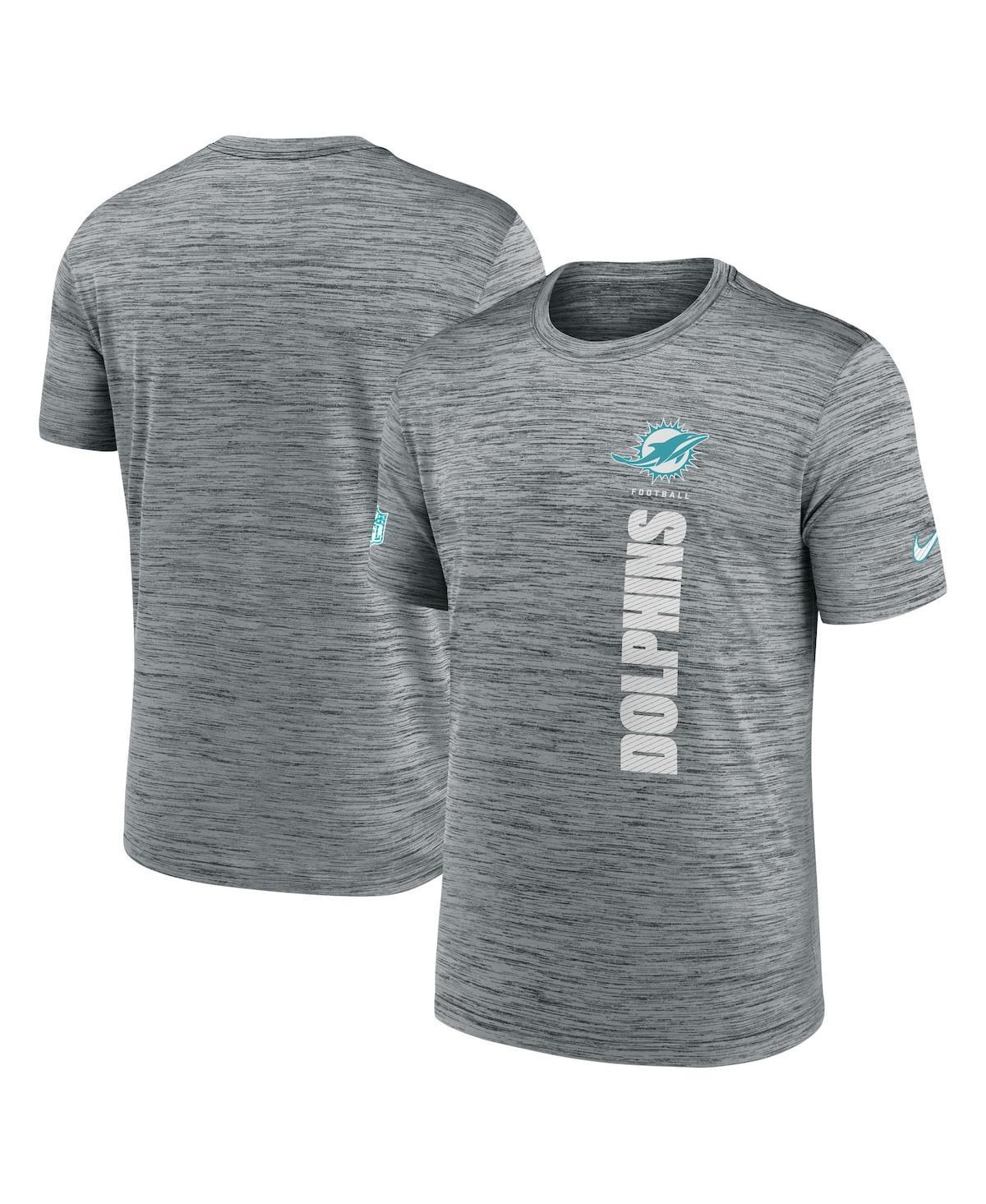 NIKE Men's Gray Miami Dolphins 2024 Sideline Velocity Performance T-shirt Product Image