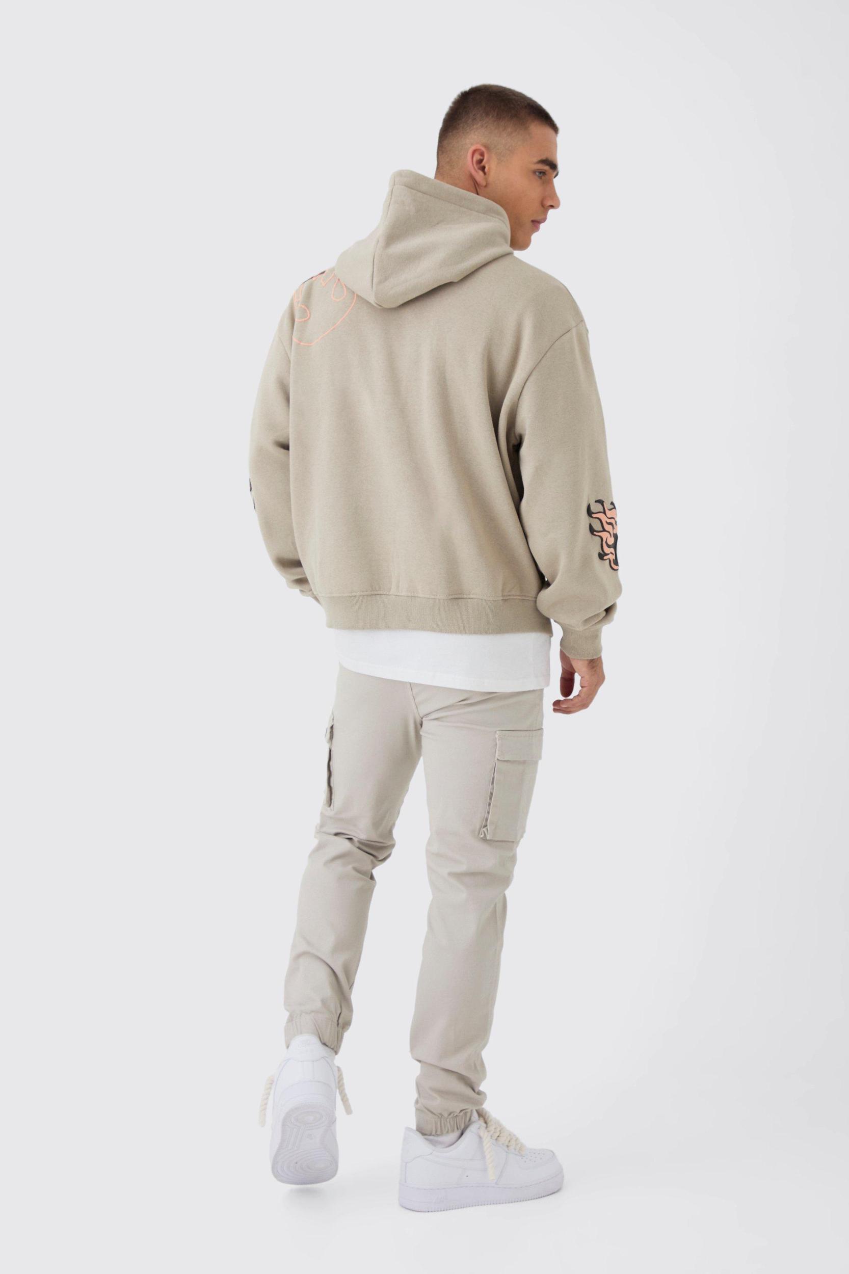 Slim Fit Elasticated Waist Woven Tab Cuffed Cargo Pants | boohooMAN USA Product Image