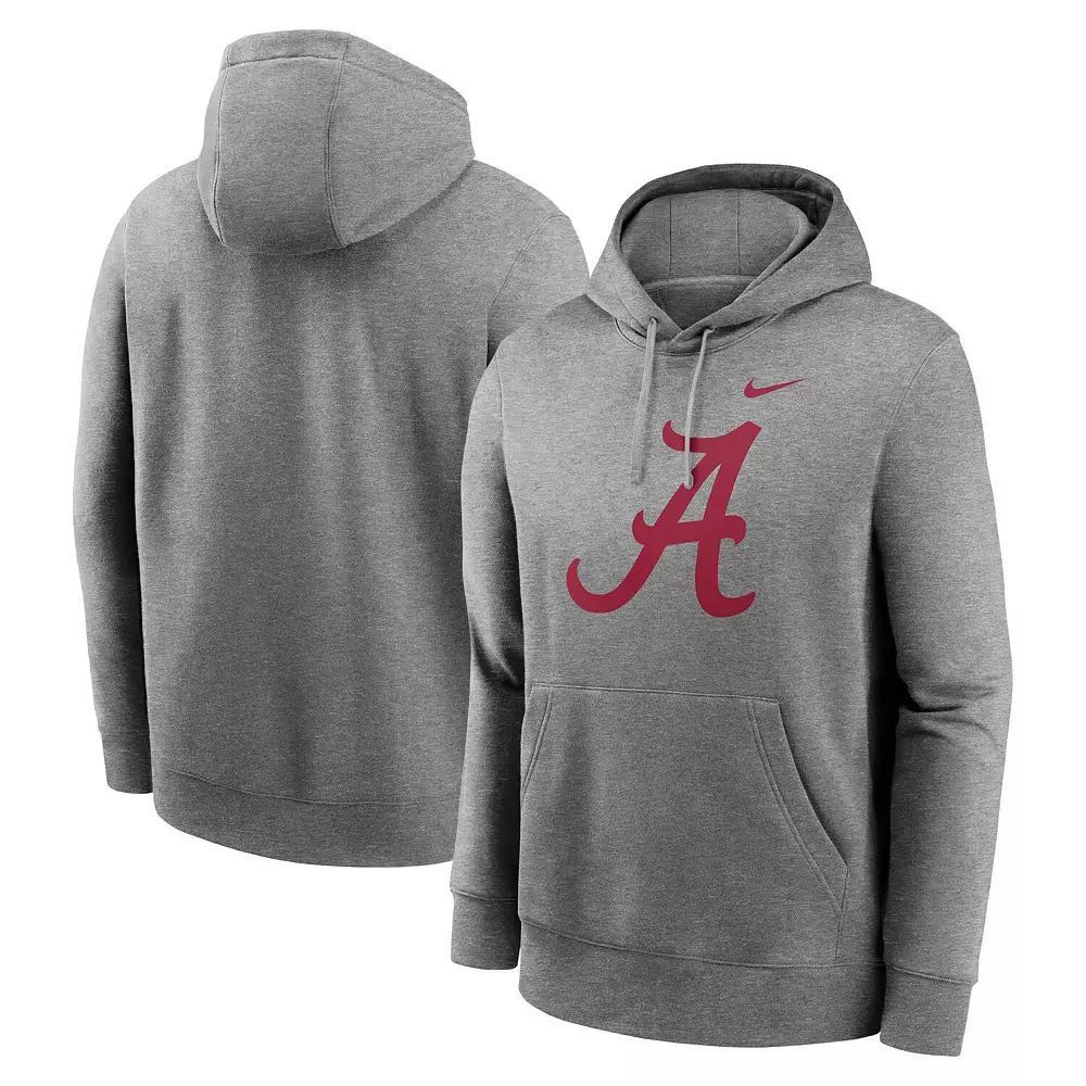 Men's Nike Heather Gray Alabama Crimson Tide Primetime Evergreen Club Fleece Pullover Hoodie,  Product Image