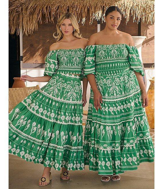 Sugarlips Plus Rick Rack Trimmed Coordinating Smocked Crop Top Product Image