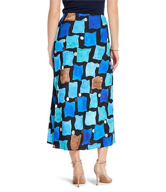 NIC + ZOE Sea Glass Print Coordinating A-Line Slip Skirt Product Image