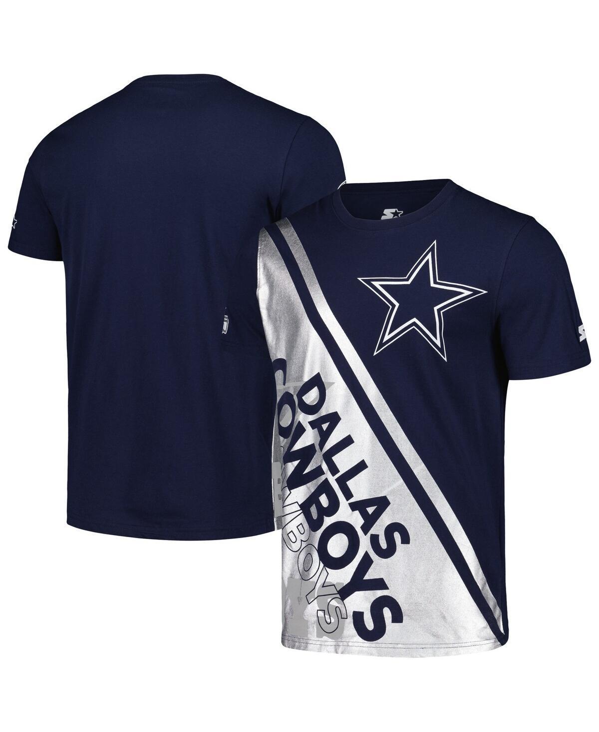 Mens Starter /Silver Dallas Cowboys Finish Line Extreme Graphic T-Shirt Blue Product Image