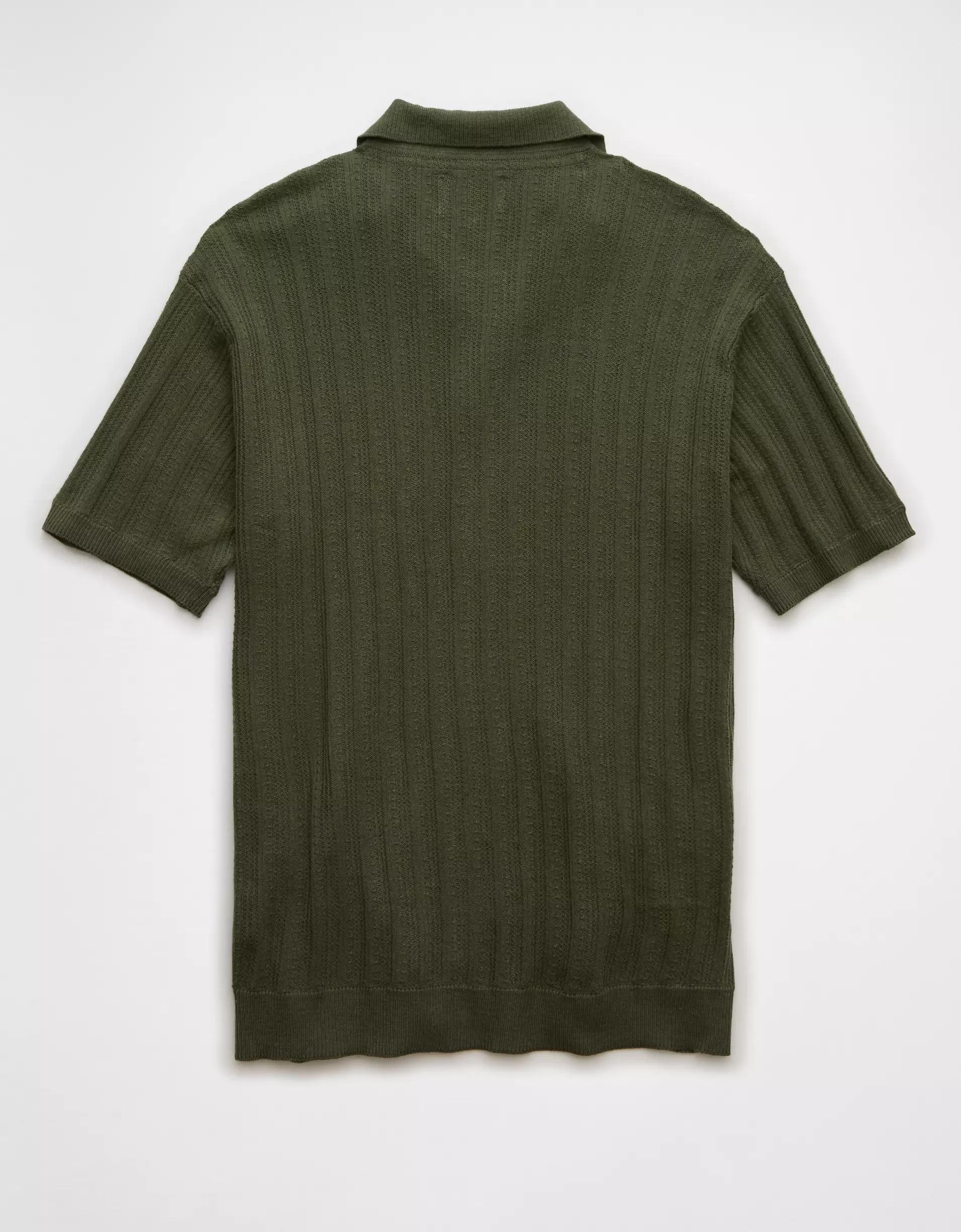 AE Weekend Button-Up Sweater Polo Shirt Product Image