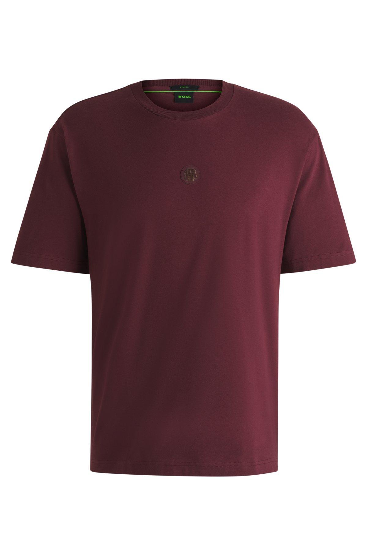 Stretch-cotton T-shirt with Double B monogram Product Image