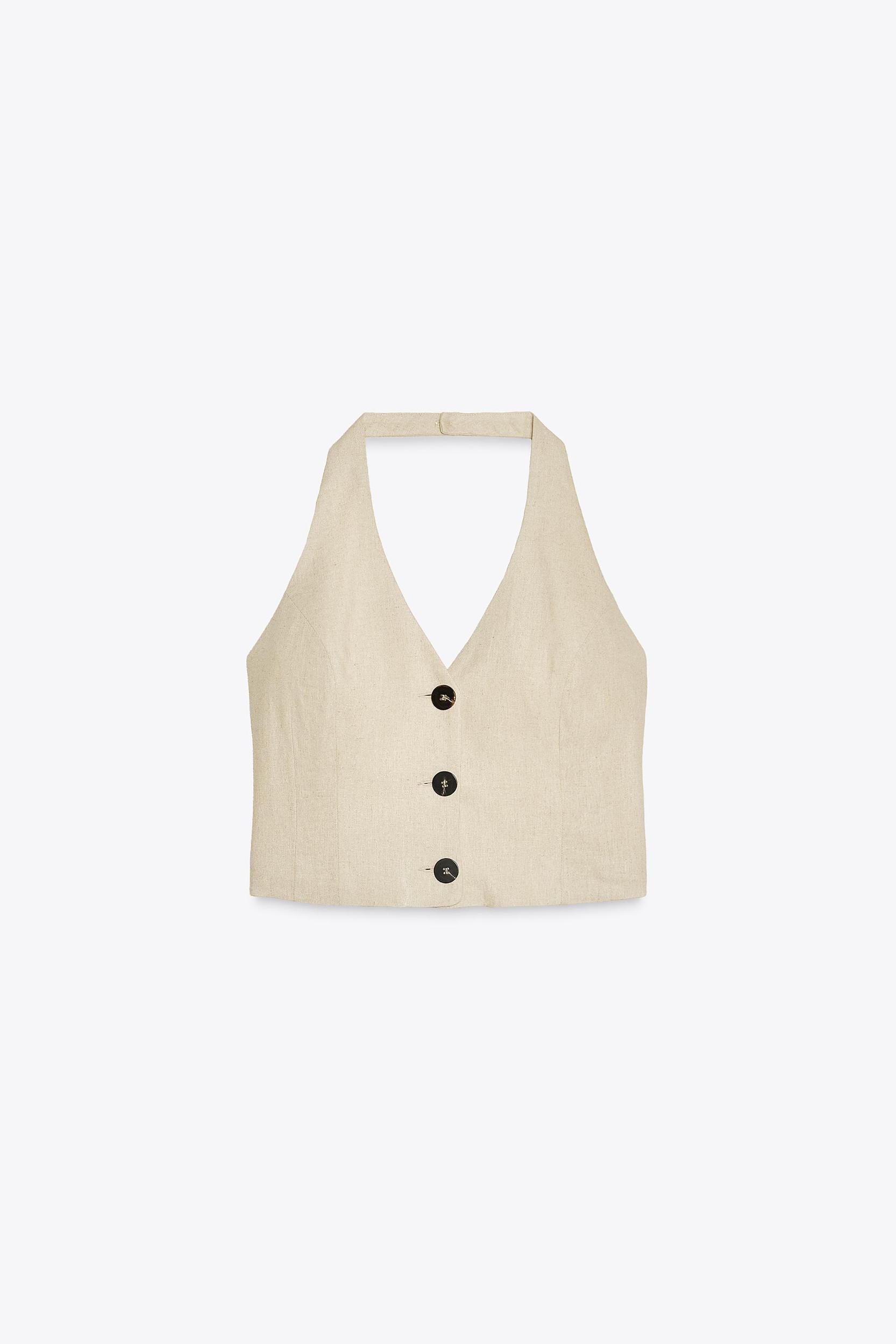 LINEN HALTER TOP Product Image