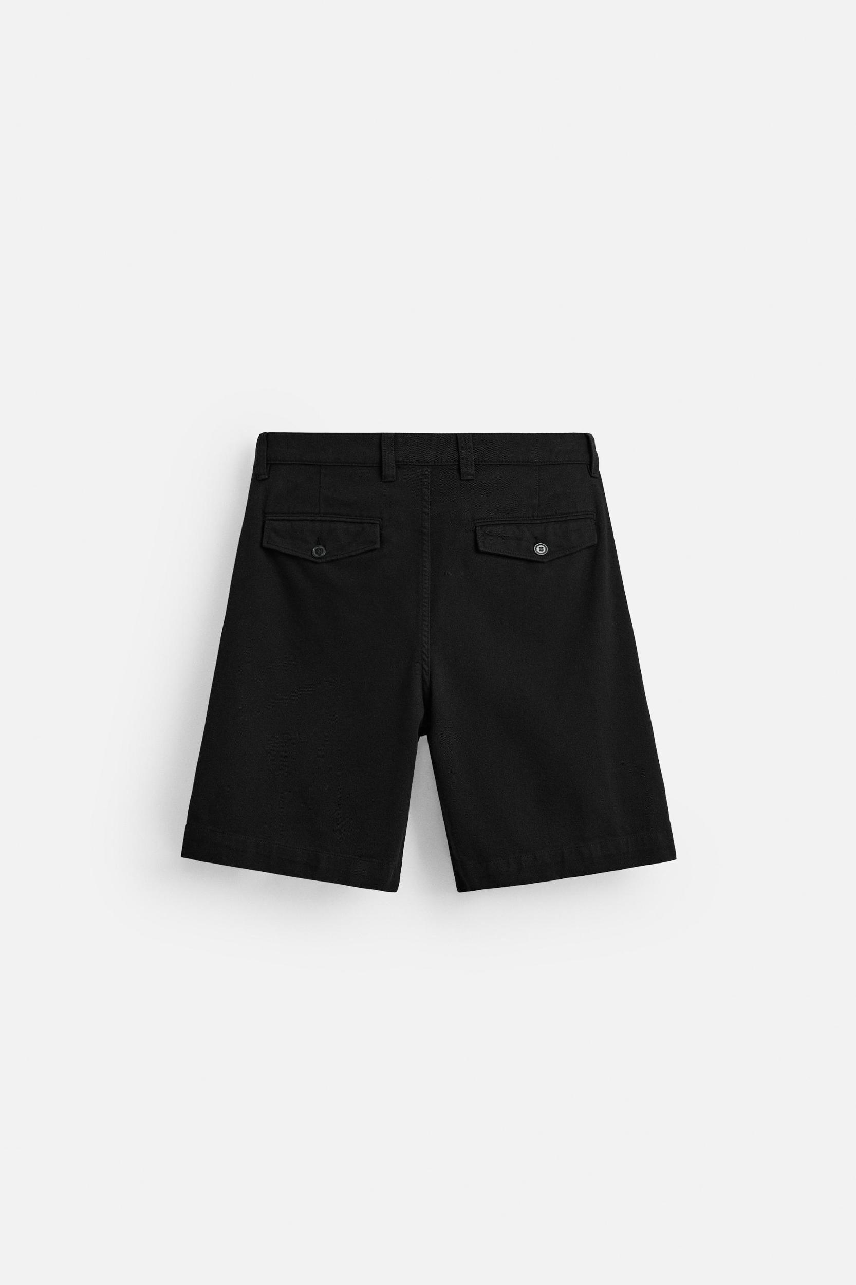 RELAXED FIT PLEATED BERMUDA SHORTS Product Image