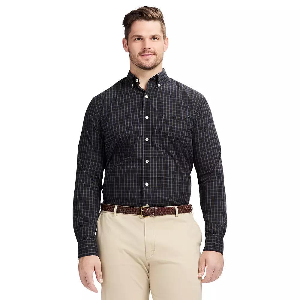 Big & Tall IZOD Performance Long Sleeve Plaid Button Down Shirt, Men's,  Product Image