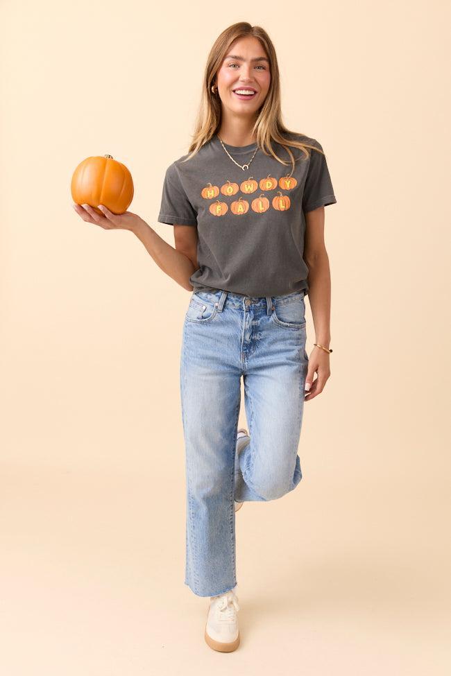 Howdy Fall Pumpkin Dark Grey Graphic Tee Product Image