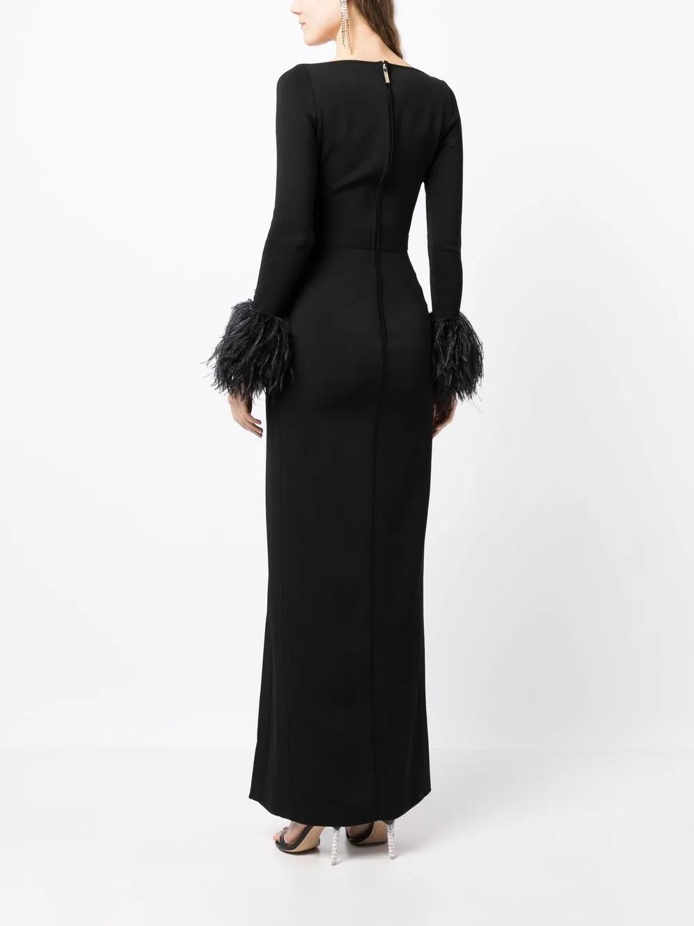 feather-trim gown Product Image