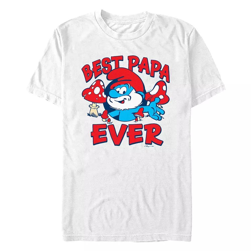 Men's Smurfs Best Papa Ever Graphic Tee, Size: Medium, White Product Image
