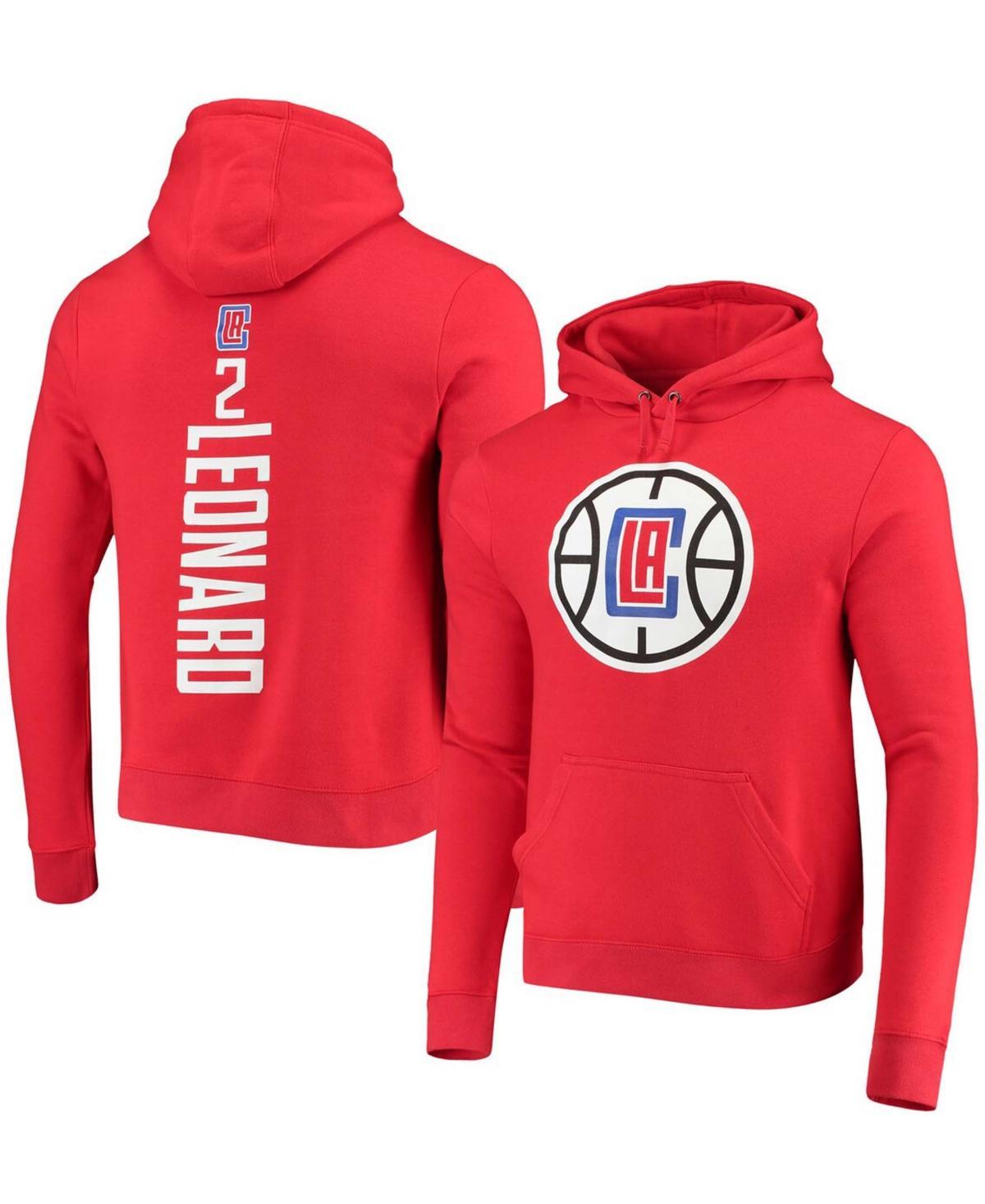 Men's Fanatics Branded Kawhi Leonard Red LA Clippers Playmaker Name & Number Fitted Pullover Hoodie, Size: XL Product Image