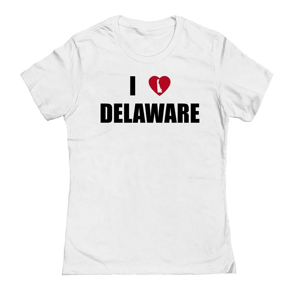 Junior's I Heart Delaware Graphic Tee, Women's,  Product Image