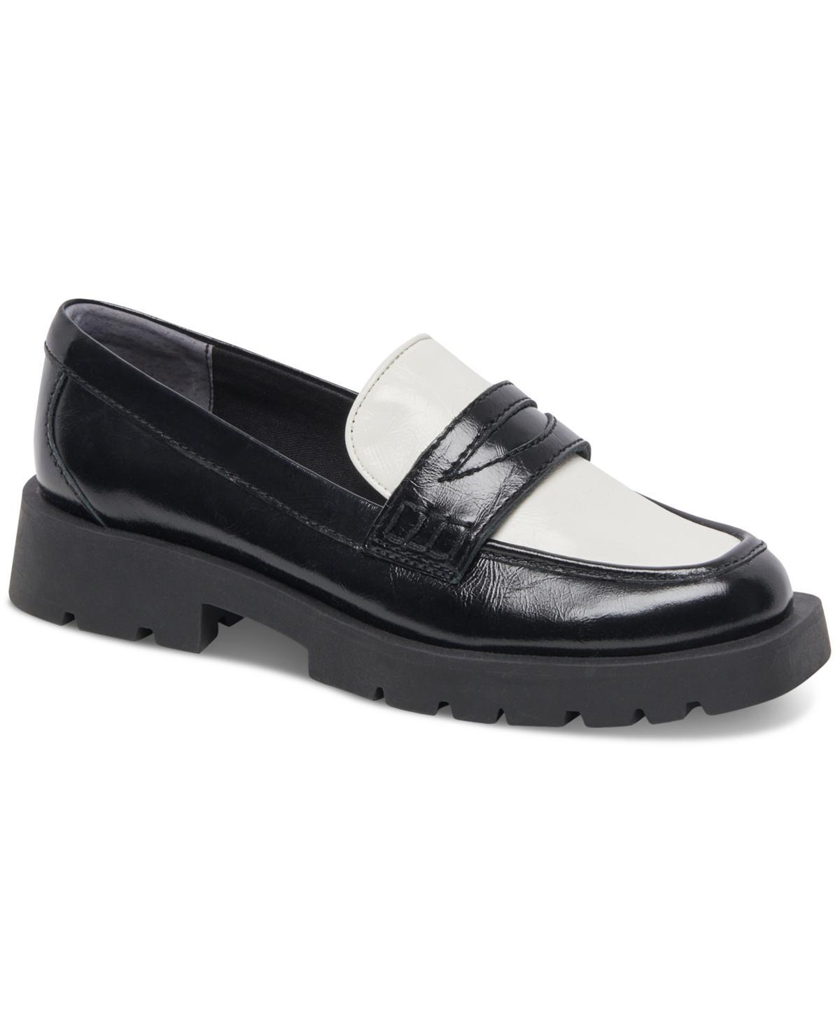 Dolce Vita Womens Elias Lug Sole Tailored Loafer Flats - Black Product Image