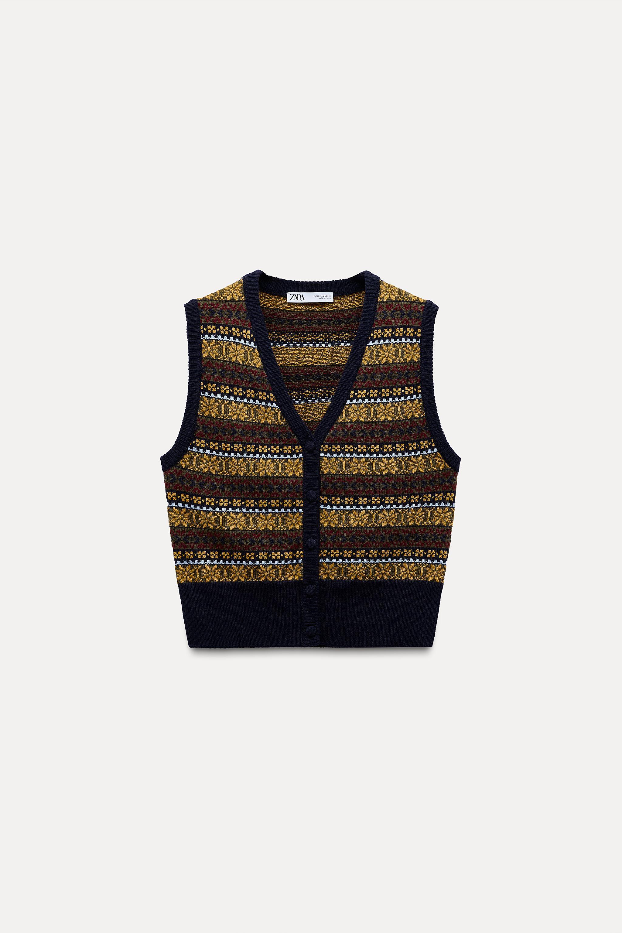 JACQUARD KNIT SWEATER VEST Product Image