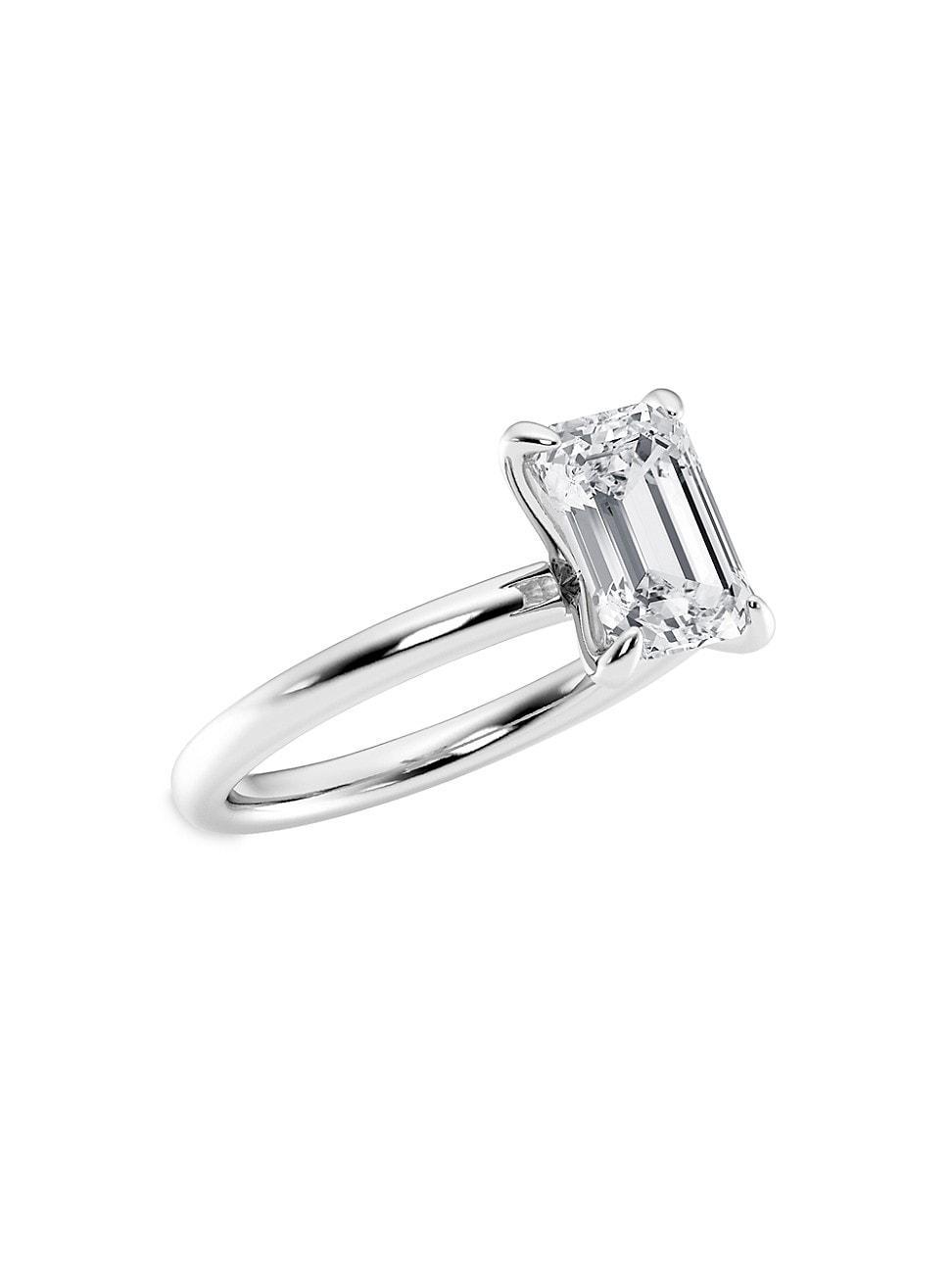 Womens Platinum & Emerald-Cut Lab-Grown Diamond Solitaire Ring/0.50-5.00 TCW Product Image