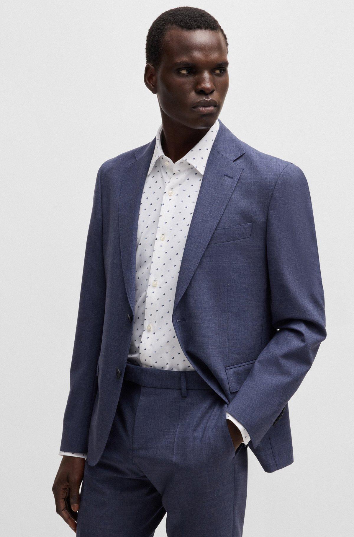 Slim-fit shirt in printed performance-stretch material Product Image