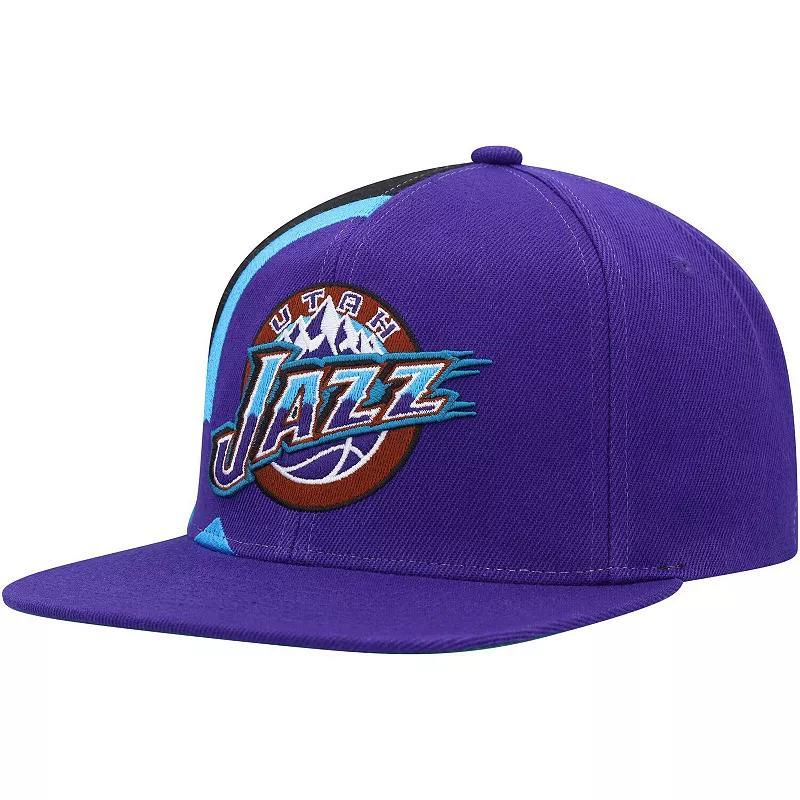 Mens Mitchell & Ness Purple Utah Jazz Hardwood Classics Retroline Snapback Hat Product Image