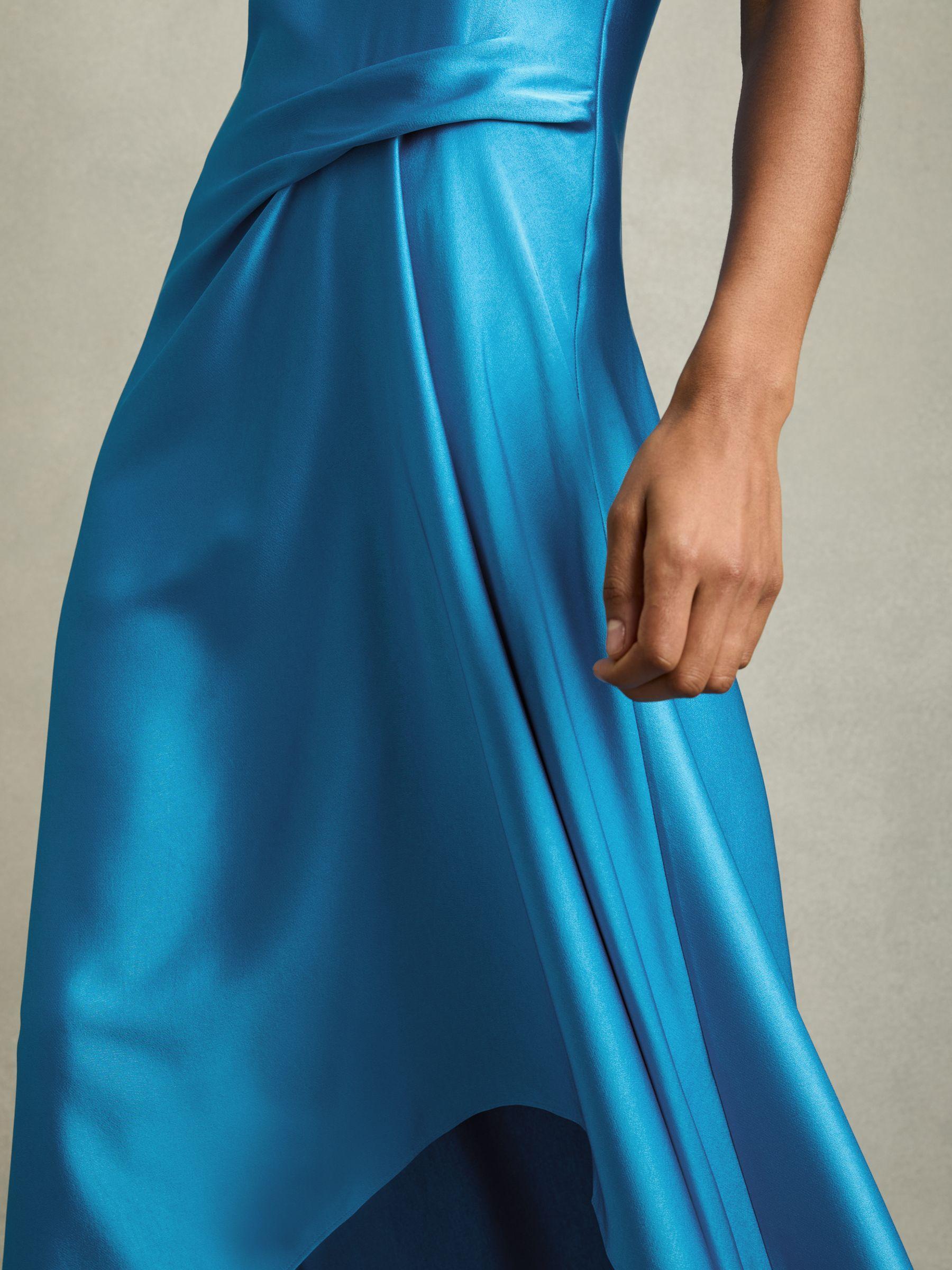 Petite Jersey Twist-Detail Midi Dress in Grey Product Image