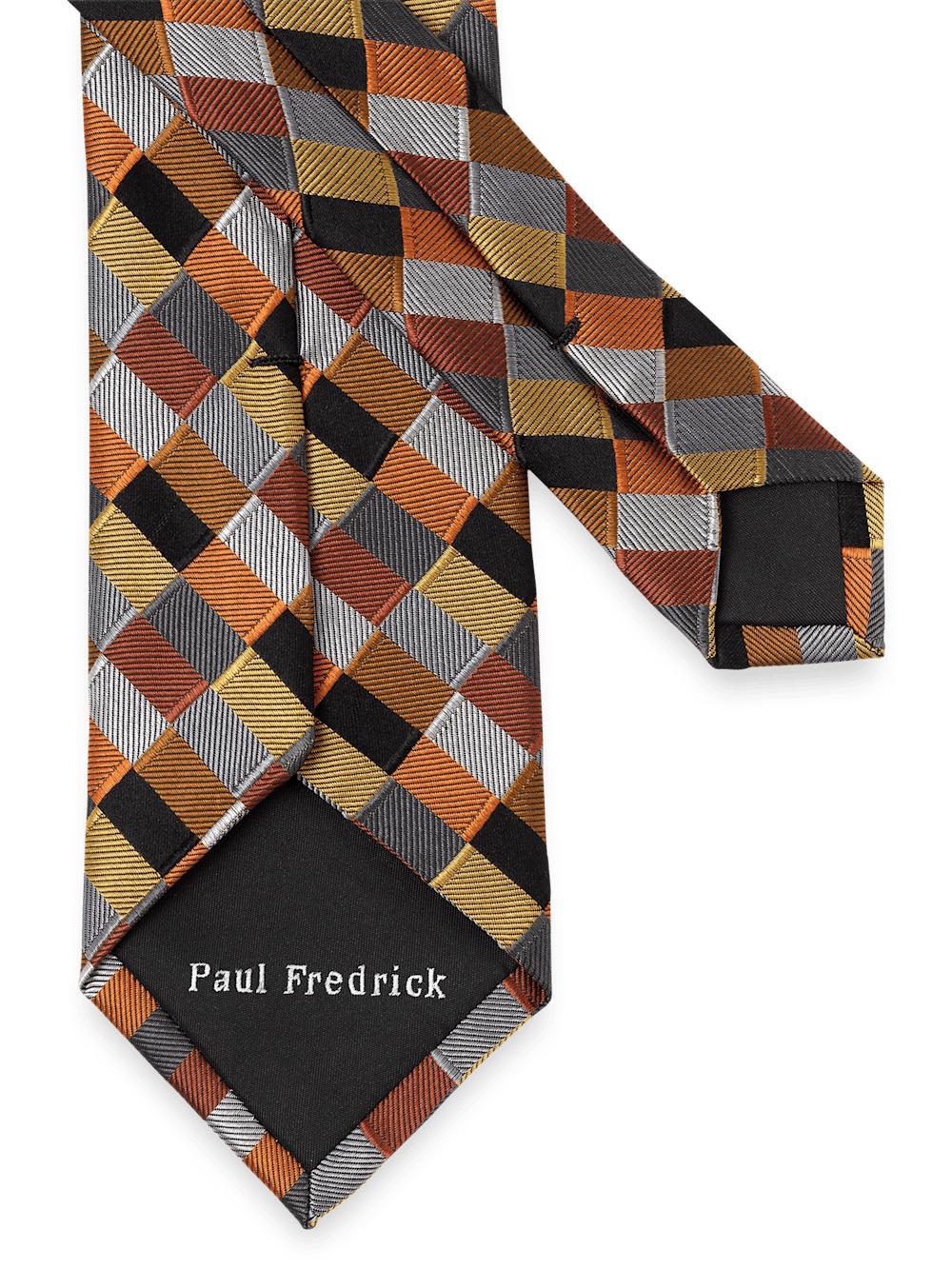 Geometric Woven Silk Tie - Multi Product Image