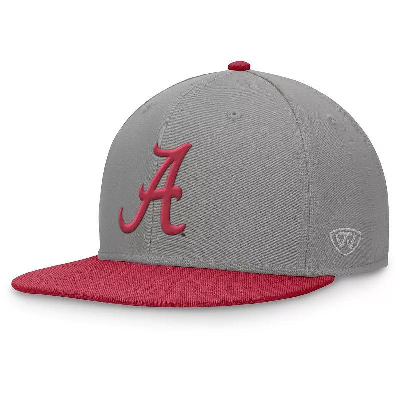 Men's Top of the World Gray/Crimson Alabama Crimson Tide Rally Two-Tone Fitted Hat, Size: 7 1/8, Grey Product Image