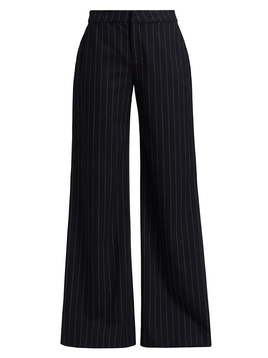 Womens Allanah Pinstripe Mid-Rise Straight-Leg Pants Product Image