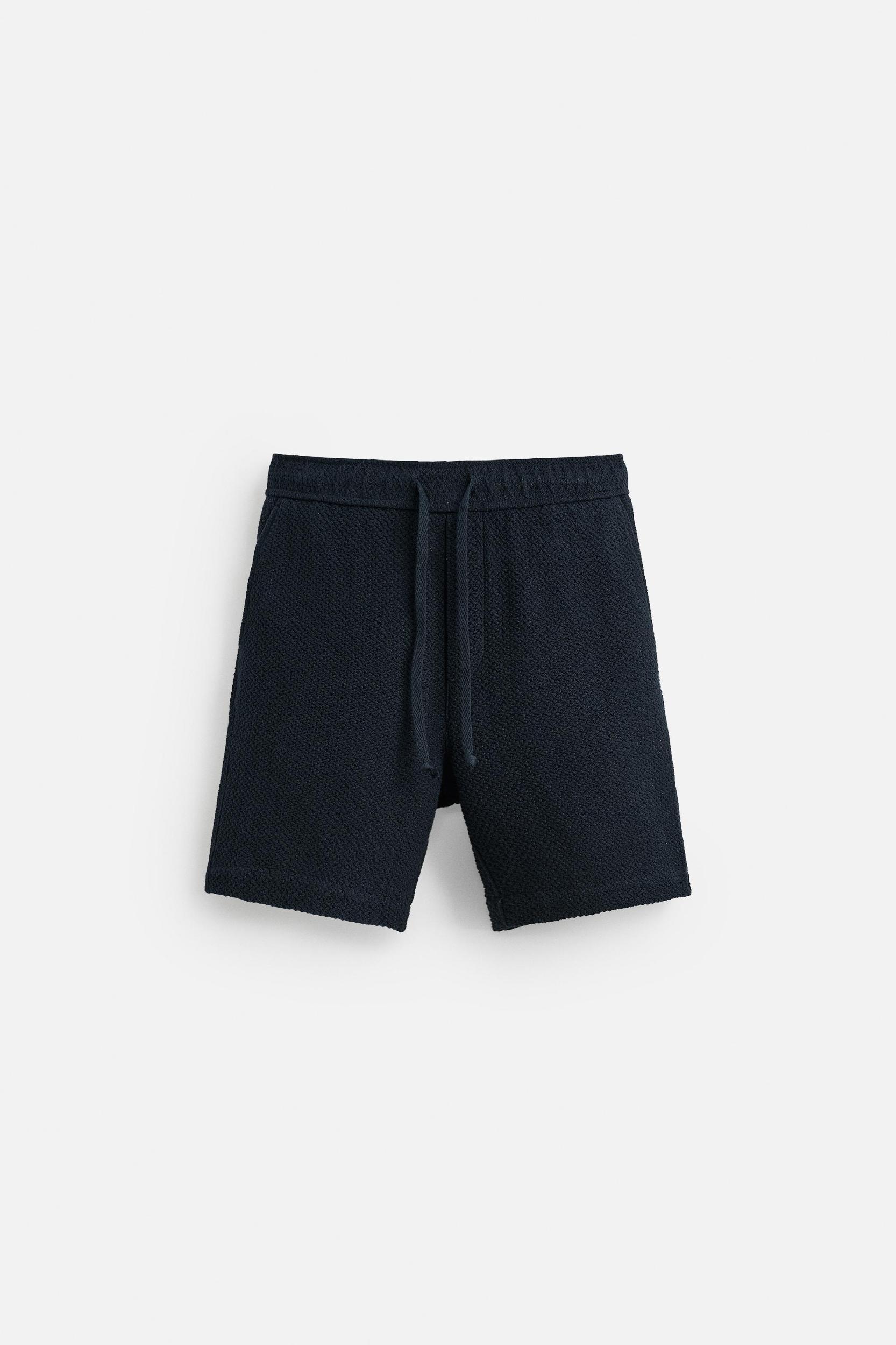 TEXTURED REGULAR FIT BERMUDA SHORTS Product Image