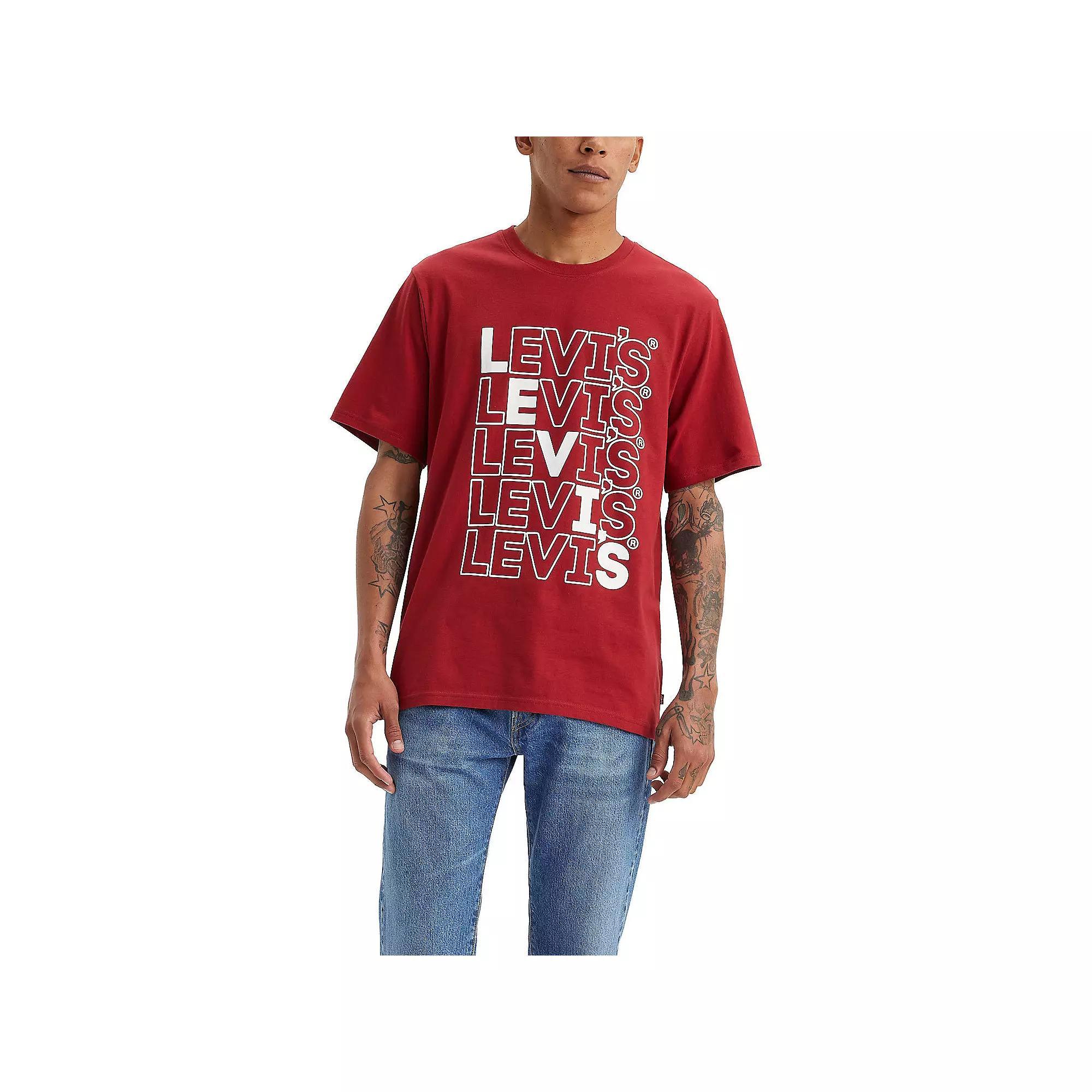 Men's Levi's® Relaxed Fit Short-Sleeve Graphic Tee, Size: XXL, Sun Dried Red Product Image