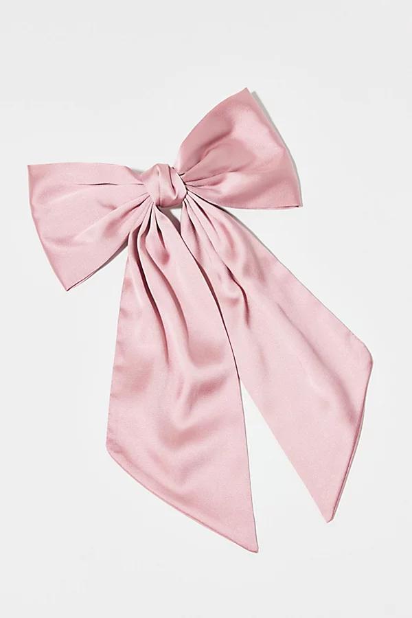 Matte Satin Hair Bow Clip Womens at Urban Outfitters Product Image