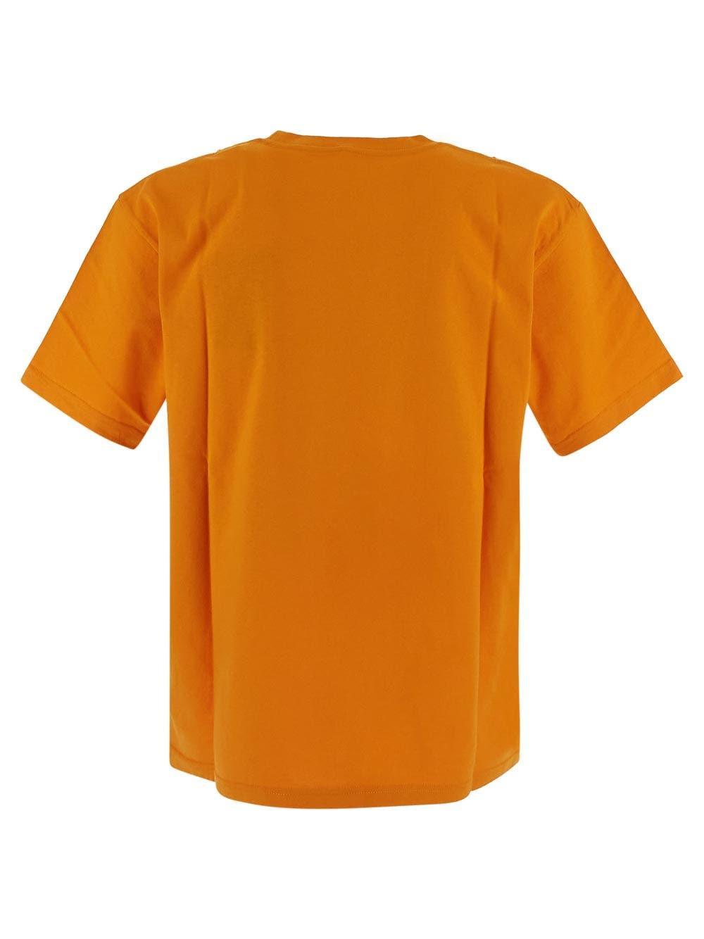 VALENTINO Cotton T-shirt With Chez Print In Orange Product Image