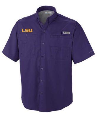 Columbia Men's Collegiate PFG Tamiami Short Sleeve Shirt - LSU- Product Image