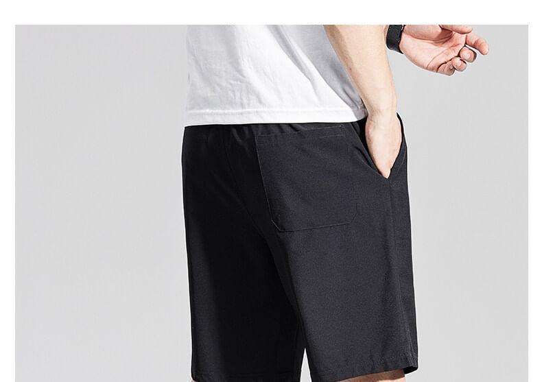 Drawstring Waist Plain Shorts Product Image