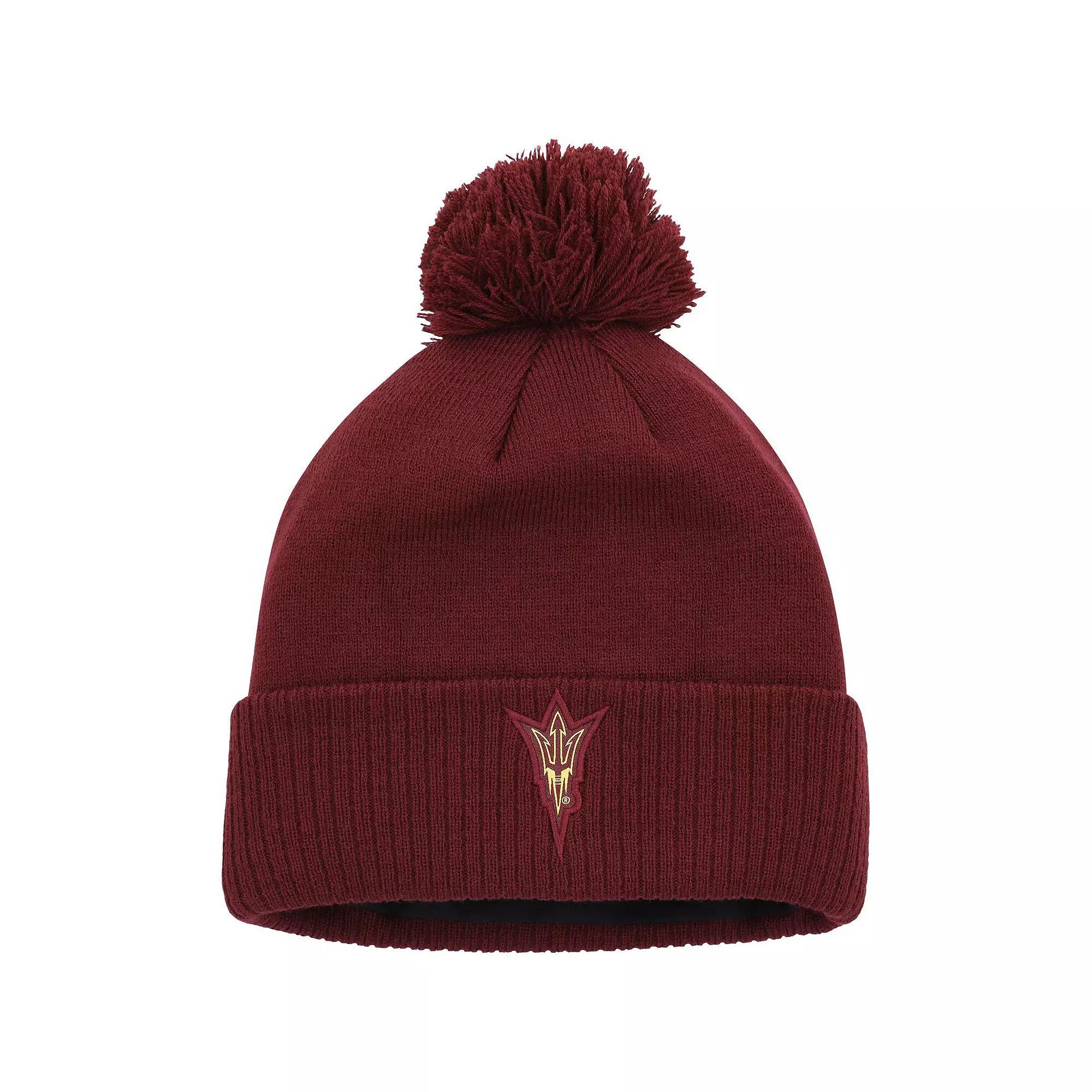 Men's adidas Maroon Arizona State Sun Devils 2023 Sideline COLD.RDY Cuffed Knit Hat with Pom, Red Product Image