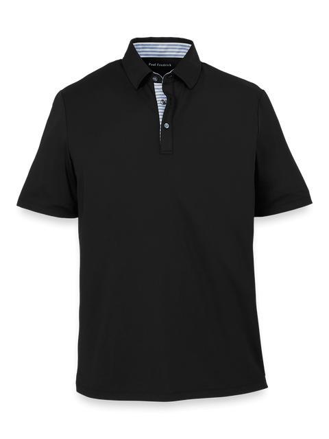 Performance Blend Three Button Polo - Black Product Image
