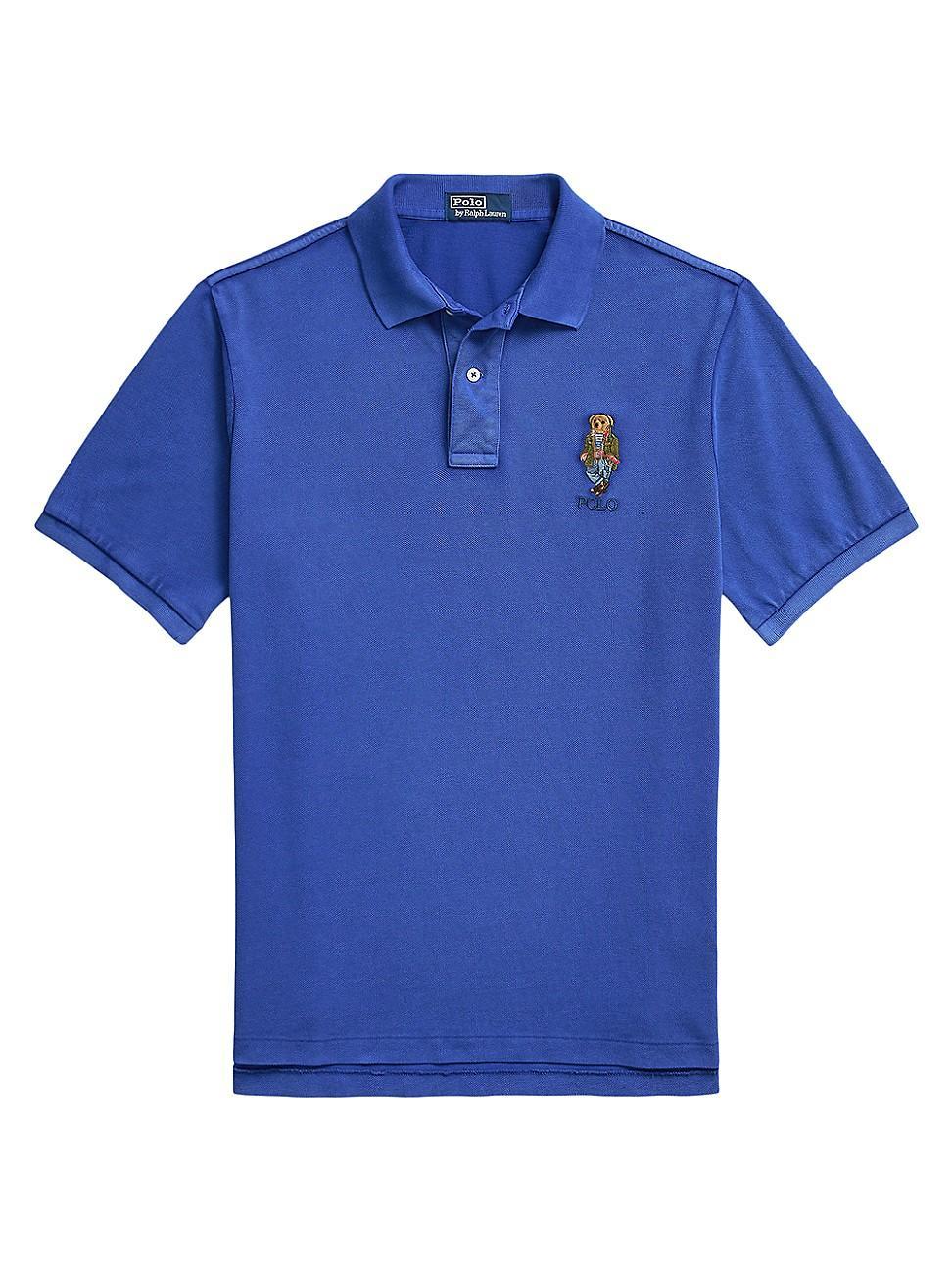 Mens Classic Fit Polo Bear Mesh Polo Shirt Product Image