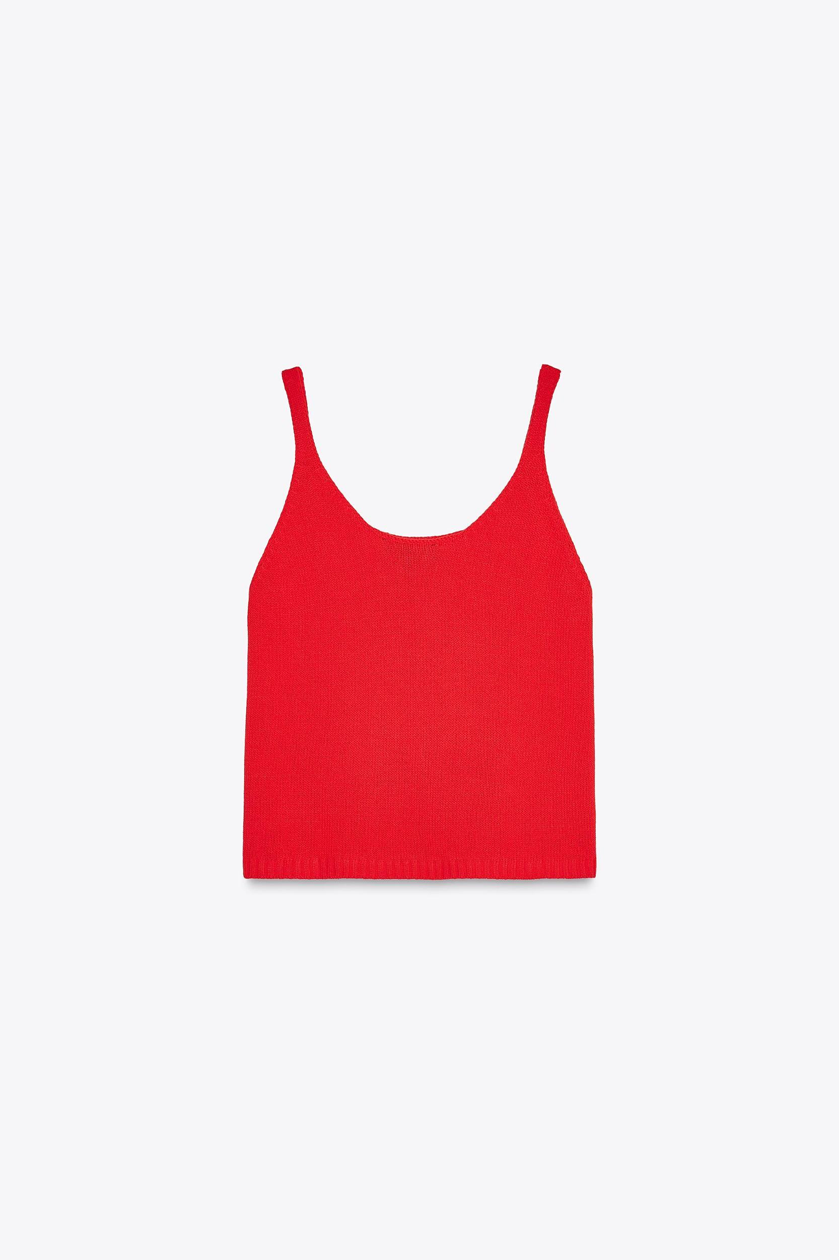 STRAPPY PLAIN KNIT TOP Product Image