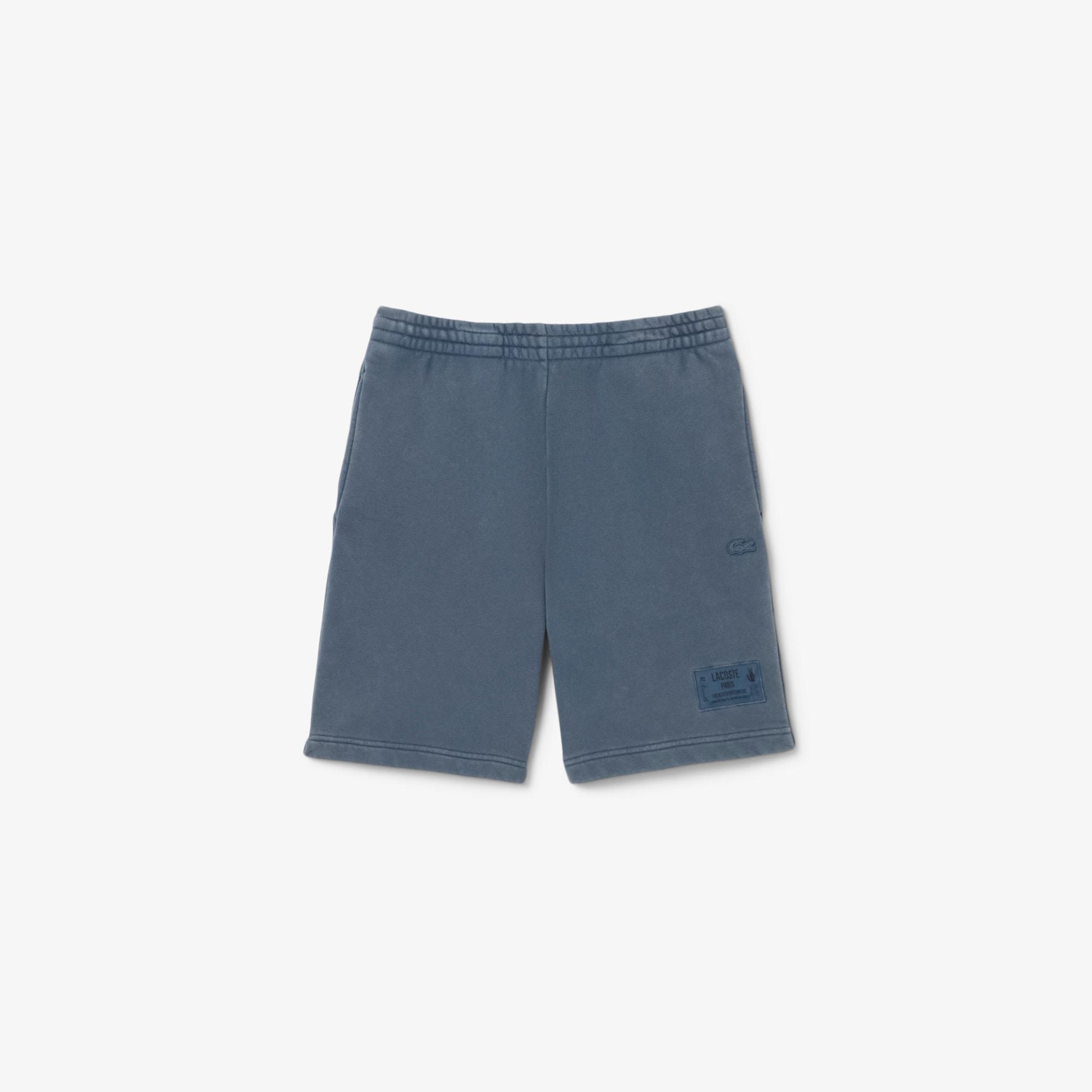Washed Effect Cotton Fleece Shorts Product Image