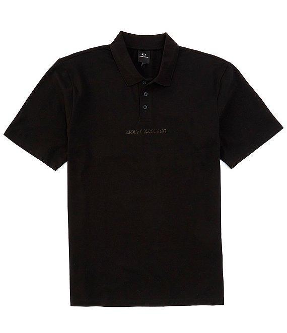 Armani Exchange Stretch Metallic Logo Short Sleeve Polo Shirt Product Image