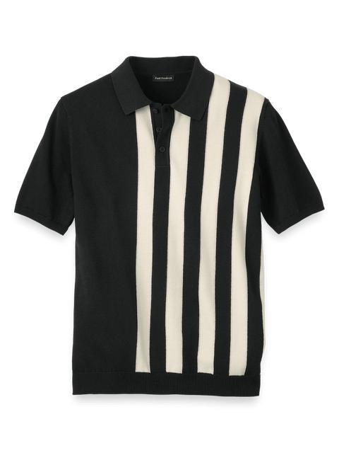 Cotton Three Button Polo - Black Product Image