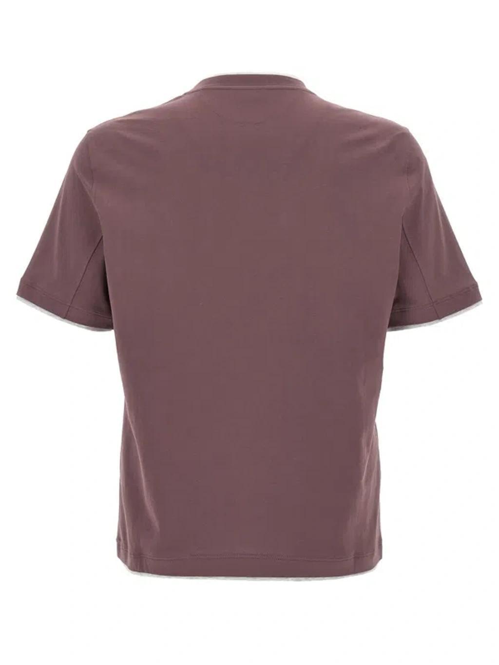 BRUNELLO CUCINELLI Layered T-shirt Purple Product Image