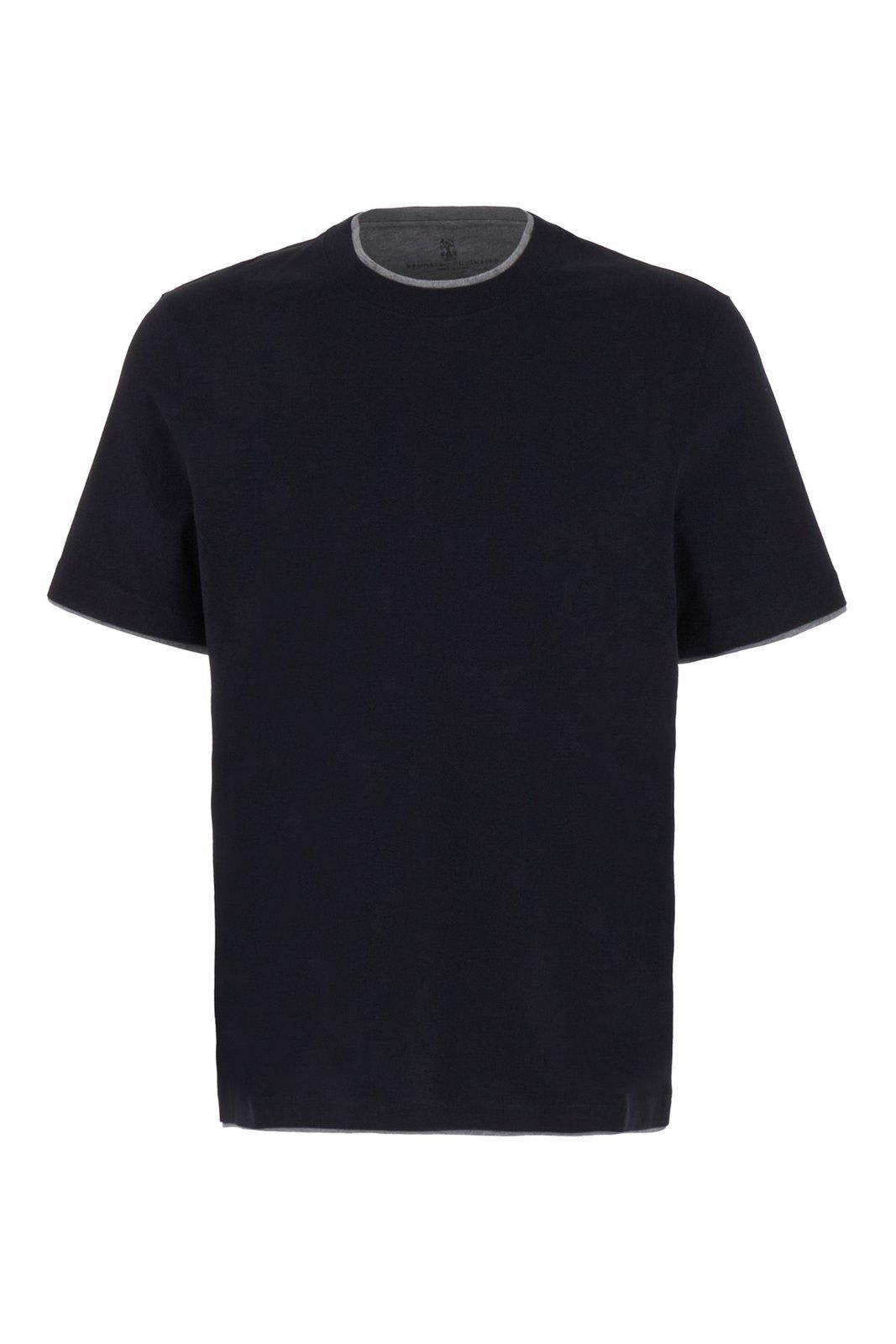 BRUNELLO CUCINELLI Layered-effect Crewneck T-shirt In Black Product Image