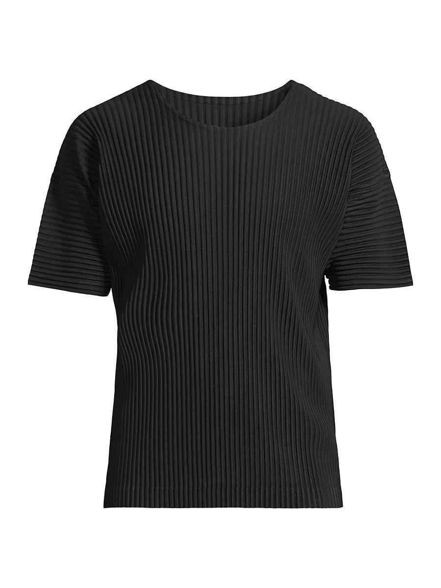 Mens Basics Pleated Crewneck T-Shirt Product Image