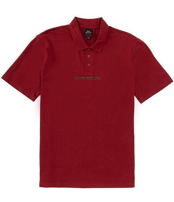 Armani Exchange Stretch Metallic Logo Short Sleeve Polo Shirt Product Image