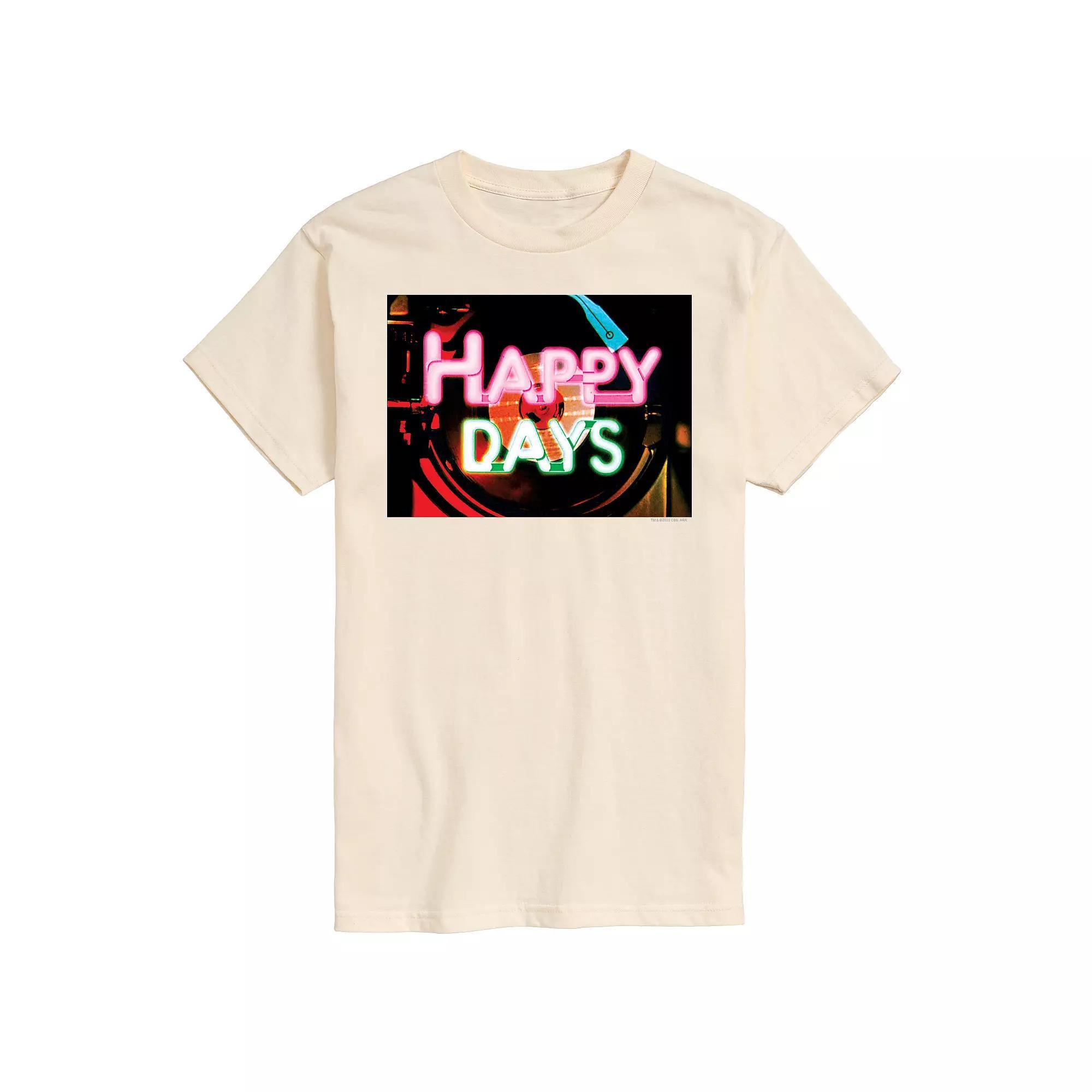 Men's Happy Days Jukebox Logo Graphic Tee, Size: Small, Beige Product Image