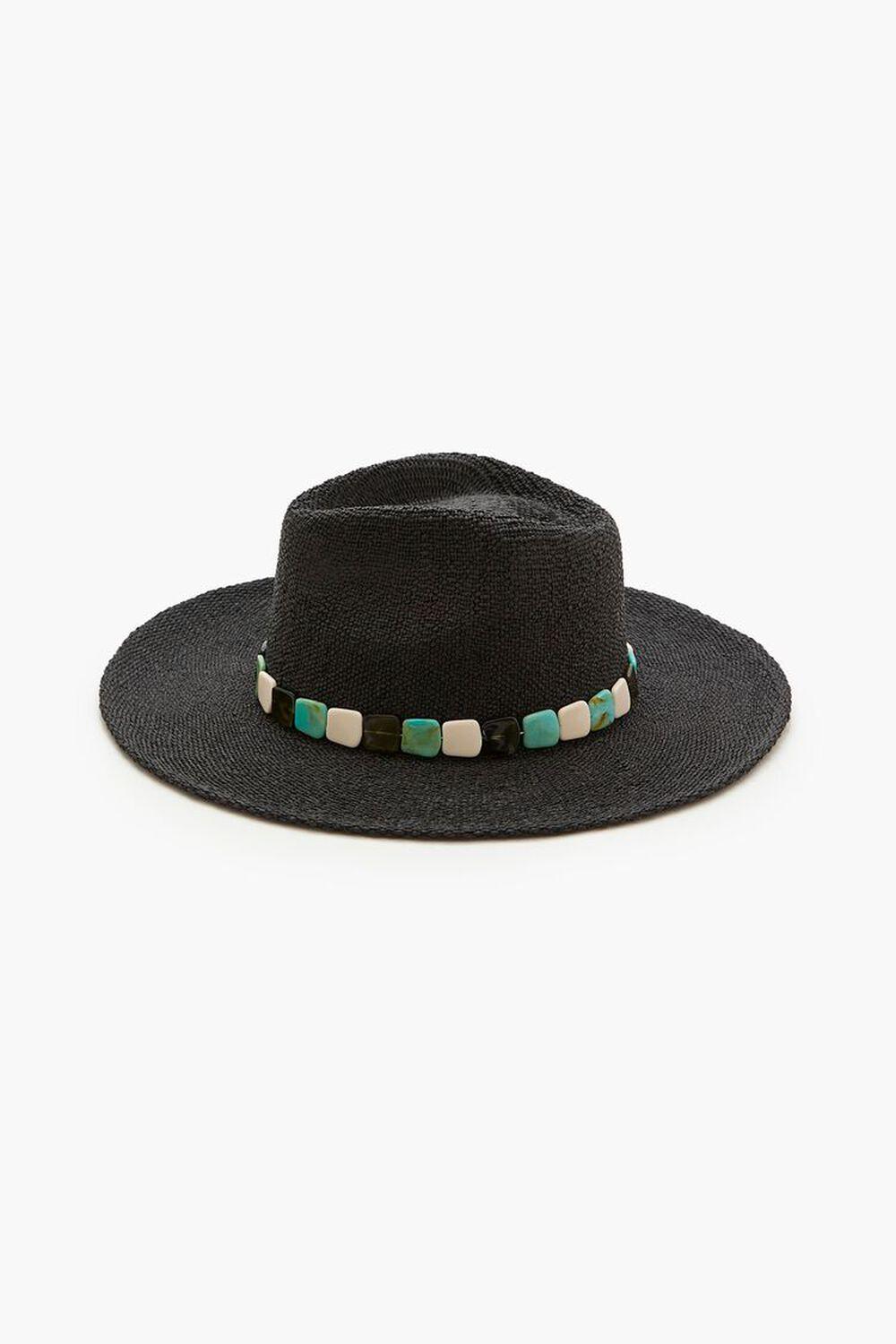 Faux Stone-Trim Straw Fedora | Forever 21 Product Image