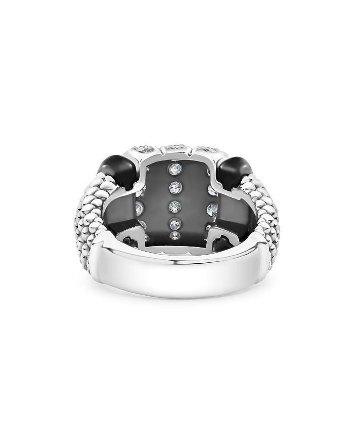 LAGOS Sterling Silver Black Caviar Diamond & Black Ceramic Statement Ring Product Image