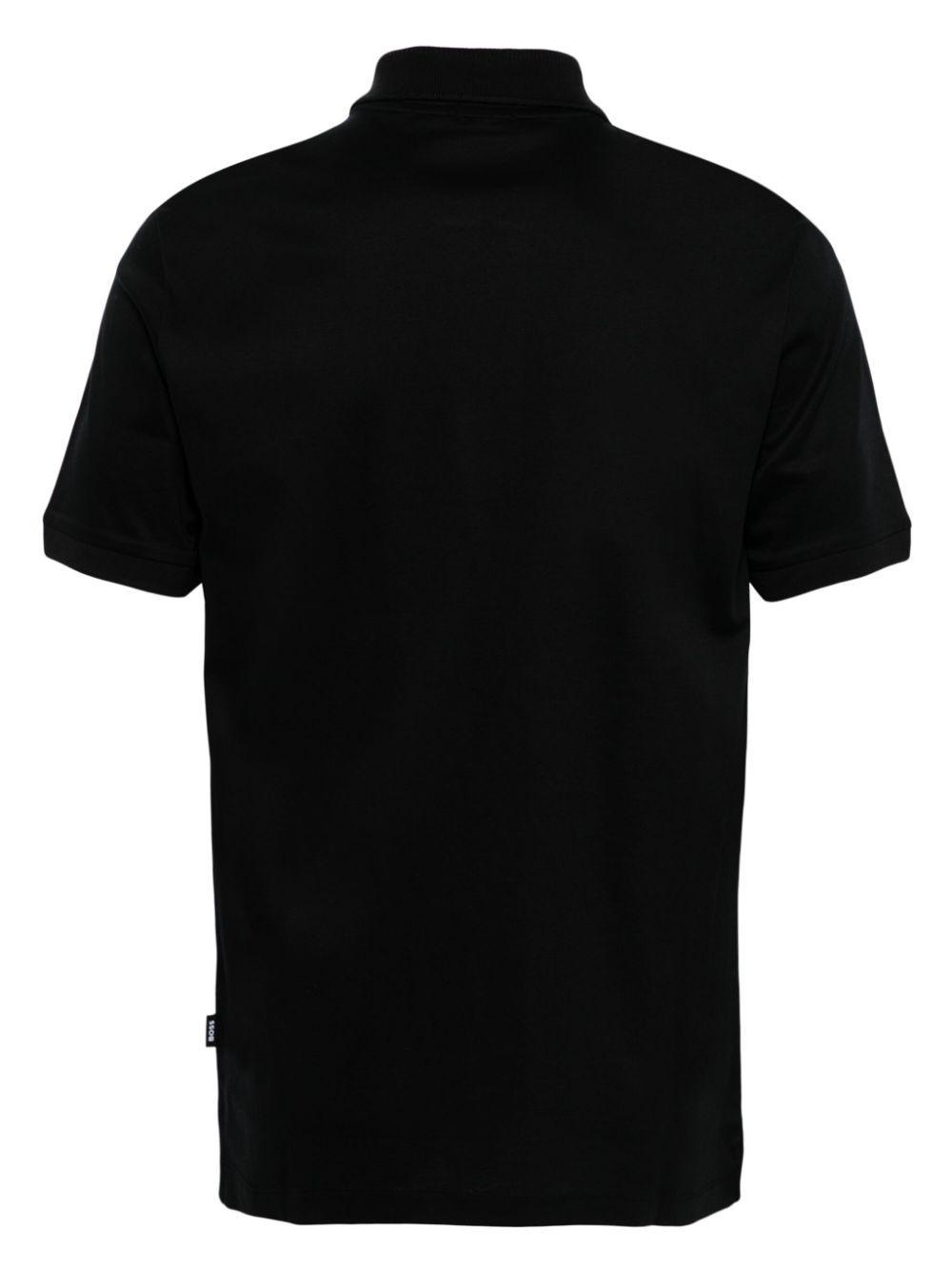 HUGO BOSS Zip-up Polo Shirt In Black Product Image