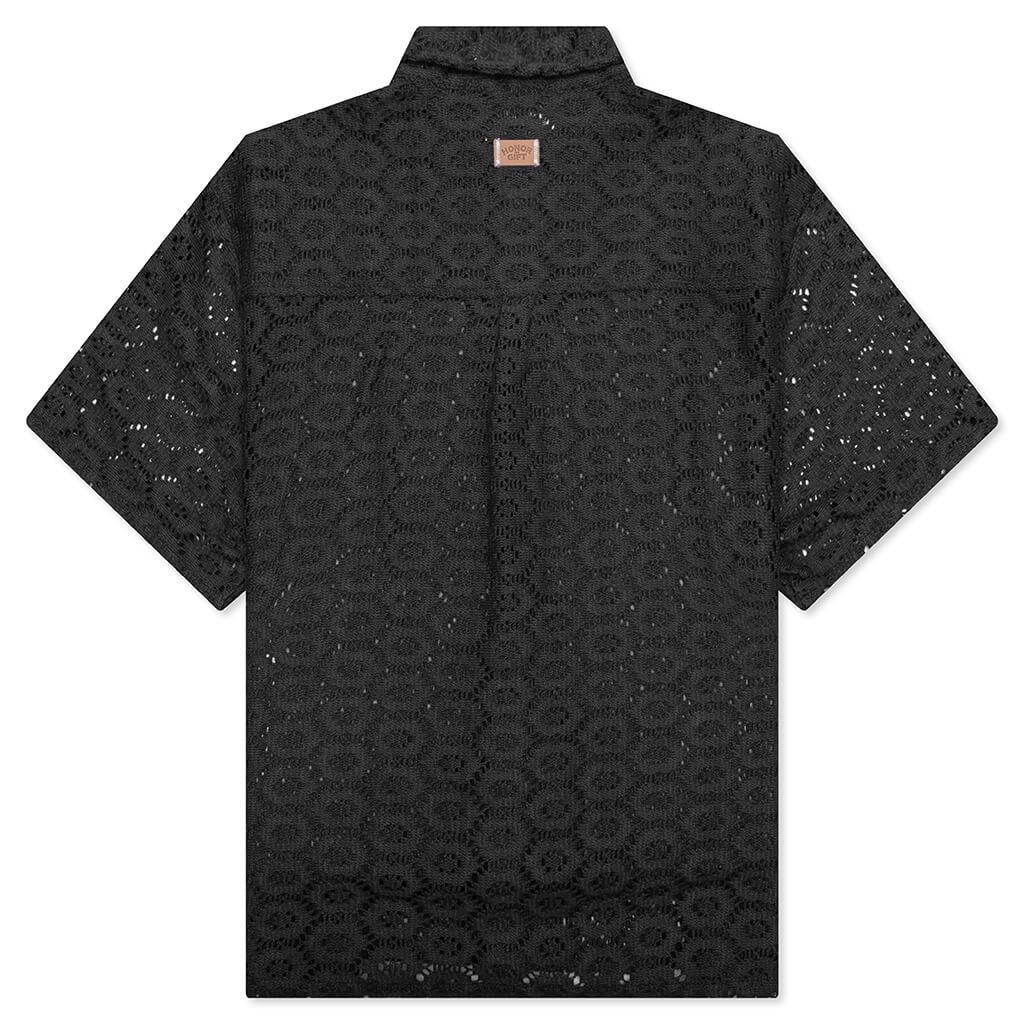 Crochet Button Up - Black Male Product Image